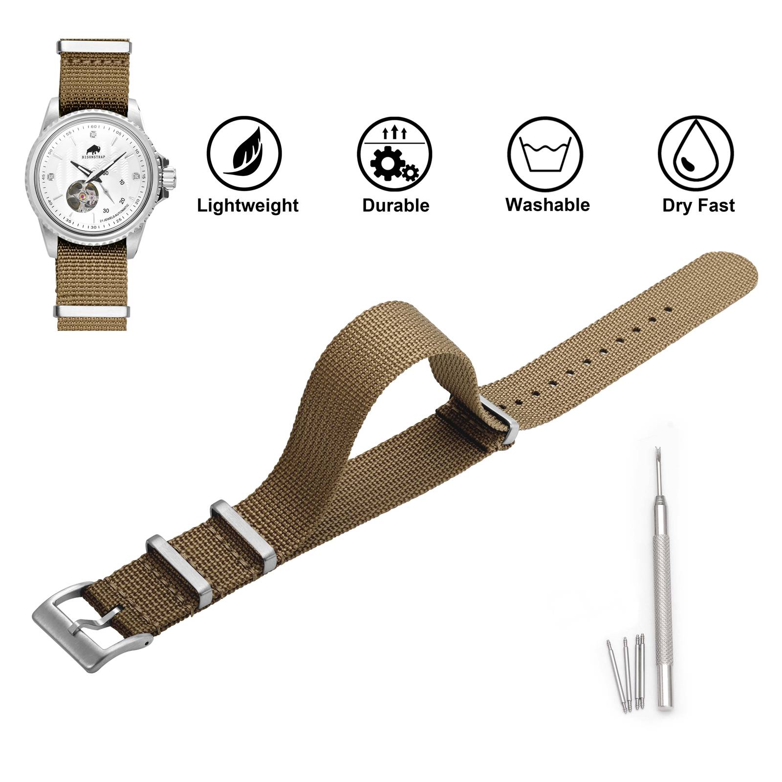 BISONSTRAP Bracelet de montre  - Suede Strap Watch avis et prix